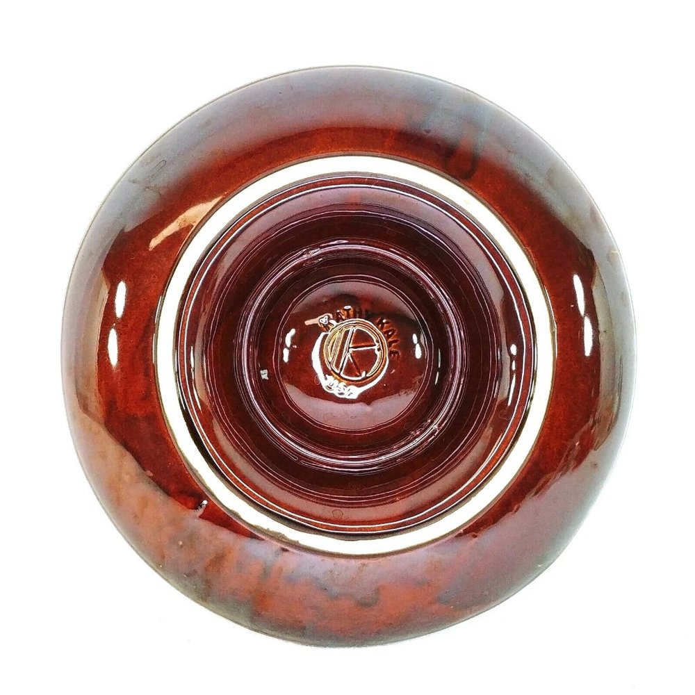 Chip Dip Vegetable Bowl Kathy Kale USA Pottery Chocolate Brown Vintage 11.5" Dia - Picture 5 of 8